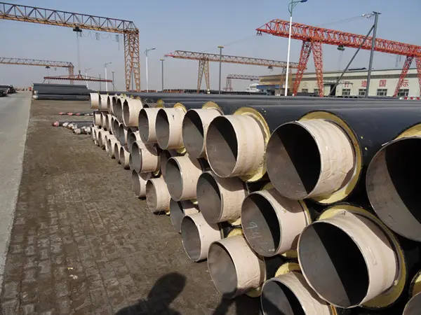 Directly buried steel jacketed steel steam insulation pipe