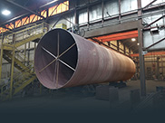 What should be done at the end of cooling of large-diameter steel pipes
