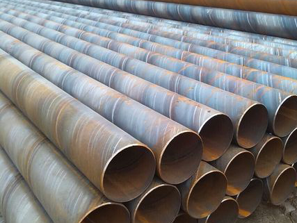 Angle for spiral welded steel pipe